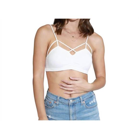 NEW NIKIBIKI criss cross top brami in white - Picture 1 of 3